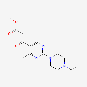 molecular formula C15H22N4O3 B1455884 Methyl 3-[2-(4-ethylpiperazin-1-yl)-4-methylpyrimidin-5-yl]-3-oxopropanoate CAS No. 1374509-49-5