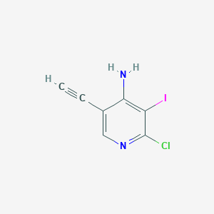 molecular formula C7H4ClIN2 B1455890 2-Chloro-5-ethynyl-3-iodo-4-pyridinamine CAS No. 1353877-92-5