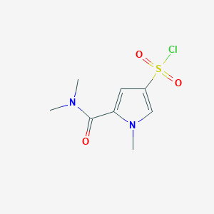 molecular formula C8H11ClN2O3S B1455891 5-(dimethylcarbamoyl)-1-methyl-1H-pyrrole-3-sulfonyl chloride CAS No. 1432679-59-8