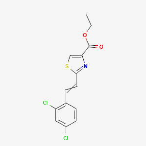 molecular formula C14H11Cl2NO2S B14558932 Ethyl 2-[2-(2,4-dichlorophenyl)ethenyl]-1,3-thiazole-4-carboxylate CAS No. 61785-94-2