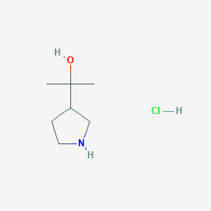 molecular formula C7H16ClNO B1455900 2-(Pyrrolidin-3-yl)propan-2-ol hydrochloride CAS No. 1357923-37-5