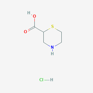molecular formula C5H10ClNO2S B1455901 Thiomorpholine-2-carboxylic acid hydrochloride CAS No. 88492-50-6