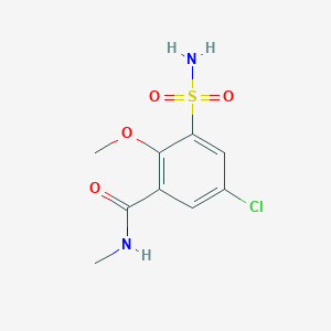 molecular formula C9H11ClN2O4S B1455903 5-chloro-2-methoxy-N-methyl-3-sulfamoylbenzamide CAS No. 1486433-08-2