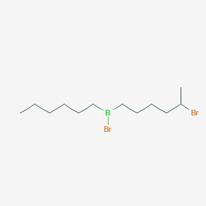 molecular formula C12H25BBr2 B14559034 Bromo(5-bromohexyl)hexylborane CAS No. 61655-28-5