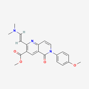 molecular formula C21H21N3O4 B1455904 methyl 2-[(E)-2-(dimethylamino)vinyl]-6-(4-methoxyphenyl)-5-oxo-5,6-dihydro-1,6-naphthyridine-3-carboxylate CAS No. 1374510-93-6