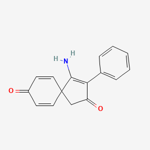molecular formula C16H13NO2 B14559059 Spiro[4.5]deca-3,6,9-triene-2,8-dione, 4-amino-3-phenyl- CAS No. 62234-97-3
