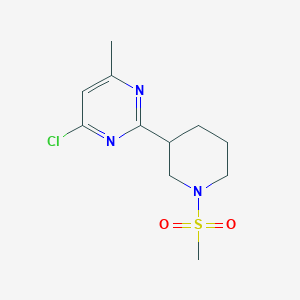 molecular formula C11H16ClN3O2S B1455906 4-Chloro-6-methyl-2-(1-(methylsulfonyl)piperidin-3-yl)pyrimidine CAS No. 1316218-05-9