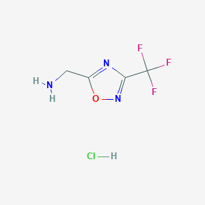 molecular formula C4H5ClF3N3O B1455917 [3-(Trifluoromethyl)-1,2,4-oxadiazol-5-yl]methanamine hydrochloride CAS No. 1364677-71-3