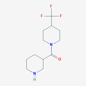 molecular formula C12H19F3N2O B1455923 哌啶-3-基(4-(三氟甲基)哌啶-1-基)甲酮 CAS No. 1835553-00-8