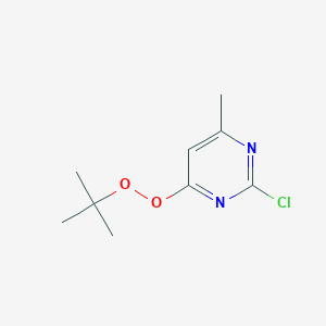 molecular formula C9H13ClN2O2 B14559259 Pyrimidine, 2-chloro-4-[(1,1-dimethylethyl)dioxy]-6-methyl- CAS No. 62022-06-4