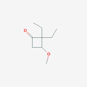 molecular formula C9H16O2 B1455926 2,2-Diethyl-3-methoxycyclobutan-1-one CAS No. 1394041-64-5