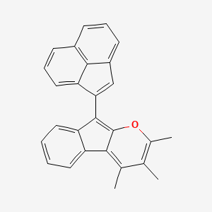 molecular formula C27H20O B14559313 Indeno[2,1-b]pyran, 9-(1-acenaphthylenyl)-2,3,4-trimethyl- CAS No. 62225-44-9