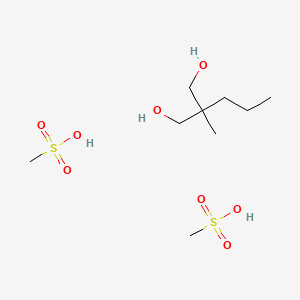 molecular formula C9H24O8S2 B14559341 Methanesulfonic acid--2-methyl-2-propylpropane-1,3-diol (2/1) CAS No. 62161-68-6