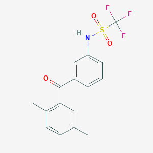 molecular formula C16H14F3NO3S B14559357 N-[3-(2,5-Dimethylbenzoyl)phenyl]-1,1,1-trifluoromethanesulfonamide CAS No. 62261-69-2