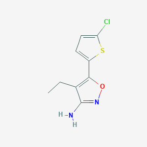 molecular formula C9H9ClN2OS B1455937 5-(5-Chlorothiophen-2-yl)-4-ethyl-1,2-oxazol-3-amine CAS No. 1414958-76-1