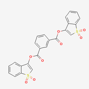 molecular formula C24H14O8S2 B14559429 Bis[(1,1-dioxo-1H-1-benzothiophen-3-yl)] benzene-1,3-dicarboxylate CAS No. 61670-16-4