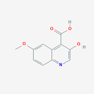molecular formula C11H9NO4 B1455943 3-Hydroxy-6-methoxyquinoline-4-carboxylic acid CAS No. 857758-51-1