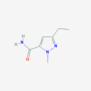 molecular formula C7H11N3O B1455947 3-ethyl-1-methyl-1H-pyrazole-5-carboxamide CAS No. 1415719-36-6