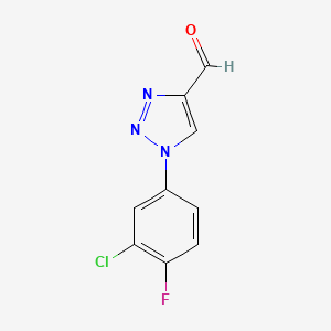 molecular formula C9H5ClFN3O B1455948 1-(3-chloro-4-fluorophenyl)-1H-1,2,3-triazole-4-carbaldehyde CAS No. 1461708-00-8