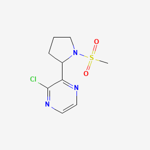molecular formula C9H12ClN3O2S B1455955 2-Chloro-3-(1-(methylsulfonyl)pyrrolidin-2-yl)pyrazine CAS No. 1316221-58-5