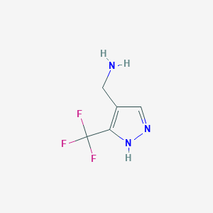 molecular formula C5H6F3N3 B1455966 4-(Aminomethyl)-3-(trifluoromethyl)pyrazole CAS No. 1525641-12-6