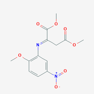 molecular formula C13H14N2O7 B14559799 Dimethyl (2E)-2-[(2-methoxy-5-nitrophenyl)imino]butanedioate CAS No. 61802-87-7
