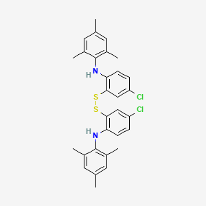 molecular formula C30H30Cl2N2S2 B14559801 N,N'-[Disulfanediylbis(4-chloro-2,1-phenylene)]bis(2,4,6-trimethylaniline) CAS No. 62156-79-0