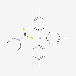 molecular formula C26H31NS2Sn B14559835 N-Ethyl-N-({[tris(4-methylphenyl)stannyl]sulfanyl}carbonothioyl)ethanamine CAS No. 62116-88-5