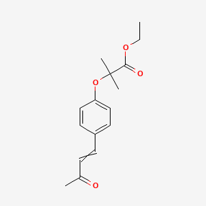 molecular formula C16H20O4 B14559895 Ethyl 2-methyl-2-[4-(3-oxobut-1-en-1-yl)phenoxy]propanoate CAS No. 62187-22-8