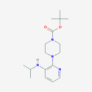 molecular formula C17H28N4O2 B145600 1-Piperazinecarboxylicacid, 4-[3-[(1-methylethyl)amino]-2-pyridinyl]-, 1,1-dimethylethyl ester CAS No. 136818-14-9