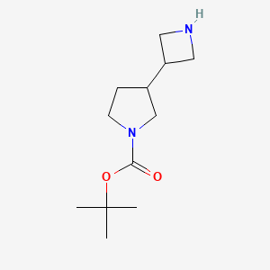 molecular formula C12H22N2O2 B1456010 Tert-butyl 3-(azetidin-3-yl)pyrrolidine-1-carboxylate CAS No. 1314771-82-8