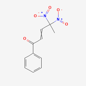 molecular formula C11H10N2O5 B14560145 4,4-Dinitro-1-phenylpent-2-en-1-one CAS No. 62116-08-9