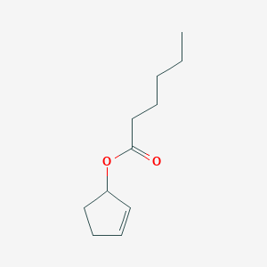 molecular formula C11H18O2 B14560182 Cyclopent-2-EN-1-YL hexanoate CAS No. 62088-40-8