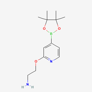 molecular formula C13H21BN2O3 B1456022 2-((4-(4,4,5,5-Tetramethyl-1,3,2-dioxaborolan-2-yl)pyridin-2-yl)oxy)ethanamine CAS No. 1346697-26-4