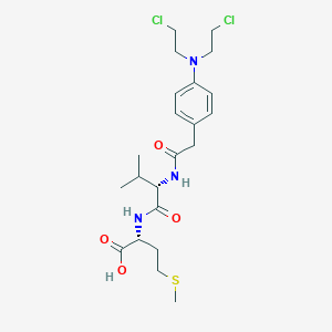 molecular formula C22H33Cl2N3O4S B14560255 N-({4-[Bis(2-chloroethyl)amino]phenyl}acetyl)-L-valyl-D-methionine CAS No. 61852-88-8