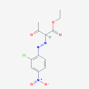 molecular formula C12H12ClN3O5 B14560269 Ethyl 2-[(E)-(2-chloro-4-nitrophenyl)diazenyl]-3-oxobutanoate CAS No. 61987-02-8