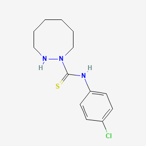 molecular formula C13H18ClN3S B14560352 N-(4-Chlorophenyl)-1,2-diazocane-1-carbothioamide CAS No. 61653-62-1