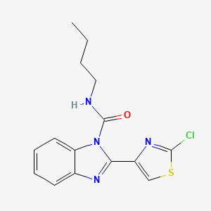 molecular formula C15H15ClN4OS B14560396 N-Butyl-2-(2-chloro-1,3-thiazol-4-yl)-1H-benzimidazole-1-carboxamide CAS No. 61677-74-5