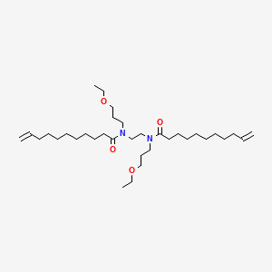 molecular formula C34H64N2O4 B14560414 N,N'-(Ethane-1,2-diyl)bis[N-(3-ethoxypropyl)undec-10-enamide] CAS No. 61797-75-9