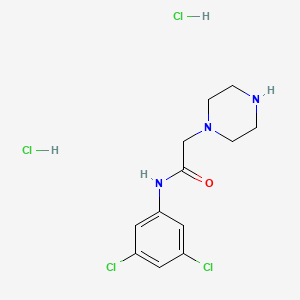 molecular formula C12H17Cl4N3O B1456062 N-(3,5-dichlorophenyl)-2-piperazin-1-ylacetamide dihydrochloride CAS No. 1257849-47-0