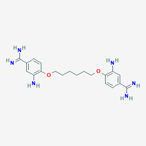 molecular formula C20H28N6O2 B145607 4,4'-(1,6-Hexanediylbis(oxy))bis(3-aminobenzenecarboximidamide) CAS No. 125880-80-0