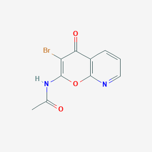 molecular formula C10H7BrN2O3 B14560728 Acetamide, N-(3-bromo-4-oxo-4H-pyrano[2,3-b]pyridin-2-yl)- CAS No. 61997-19-1