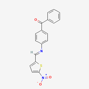 molecular formula C18H12N2O3S B14560948 Methanone, [4-[[(5-nitro-2-thienyl)methylene]amino]phenyl]phenyl- CAS No. 62127-99-5