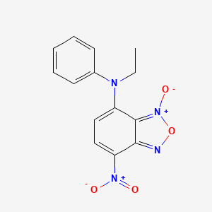 molecular formula C14H12N4O4 B14560968 N-ethyl-7-nitro-3-oxido-N-phenyl-2,1,3-benzoxadiazol-3-ium-4-amine CAS No. 61785-62-4