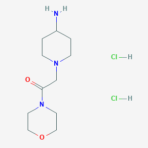 molecular formula C11H23Cl2N3O2 B1456109 2-(4-aminopiperidin-1-yl)-1-(morpholin-4-yl)ethan-1-one dihydrochloride CAS No. 1332528-52-5