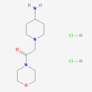 molecular formula C11H23Cl2N3O2 B1456109 1-(2-Morpholin-4-yl-2-oxoethyl)piperidin-4-amine dihydrochloride CAS No. 1332528-52-5