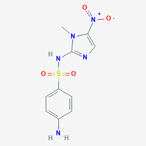 molecular formula C10H11N5O4S B145611 1-Methyl-2-((4-aminophenyl)sulfonyl)amino-5-nitroimidazole CAS No. 132151-84-9