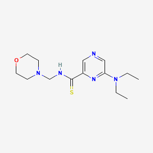 molecular formula C14H23N5OS B14561128 Pyrazinecarbothioamide, 6-(diethylamino)-N-(4-morpholinylmethyl)- CAS No. 61689-64-3