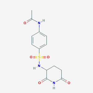molecular formula C13H15N3O5S B14561144 N-{4-[(2,6-Dioxopiperidin-3-yl)sulfamoyl]phenyl}acetamide CAS No. 62143-65-1