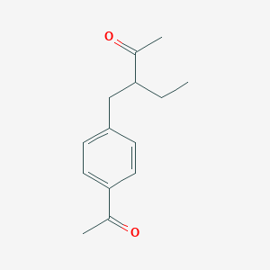molecular formula C14H18O2 B14561178 3-[(4-Acetylphenyl)methyl]pentan-2-one CAS No. 62084-28-0